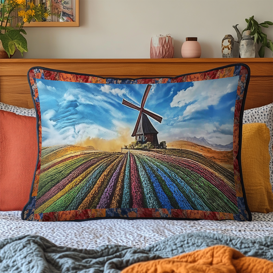Housse de Coussin Matelassée Tulipes Colorées v2 NCU0VL2033