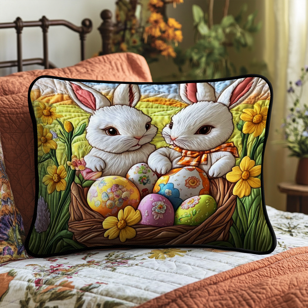 Housse de Coussin Matelassée Lapin de Pâques NCU0NT6369