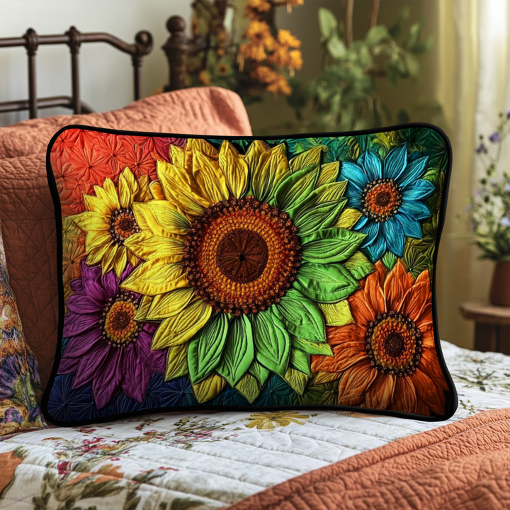 Housse de Coussin Matelassée Élégante Tournesols NCU0NT5787