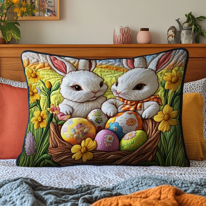Housse de Coussin Matelassée Lapin de Pâques NCU0NT6369