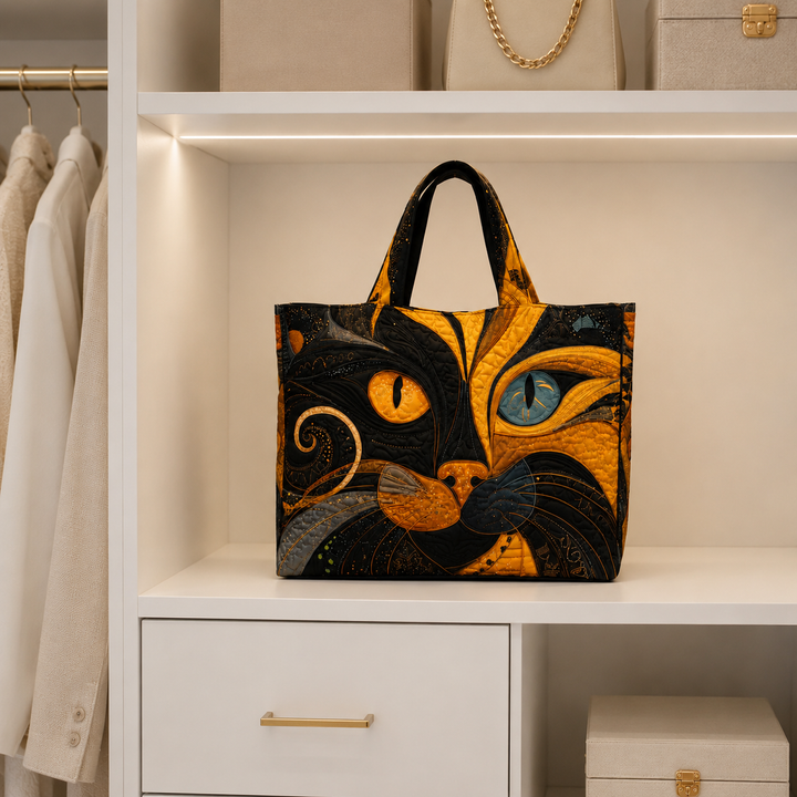 Sac fourre-tout matelassé - Chat mystique