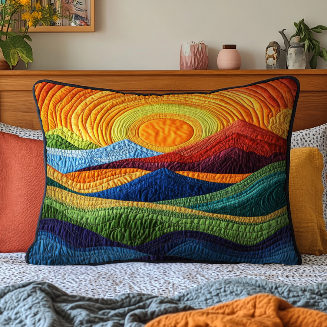 Housse de Coussin Matelassée Montagnes Rayonnantes NCU0NT6041