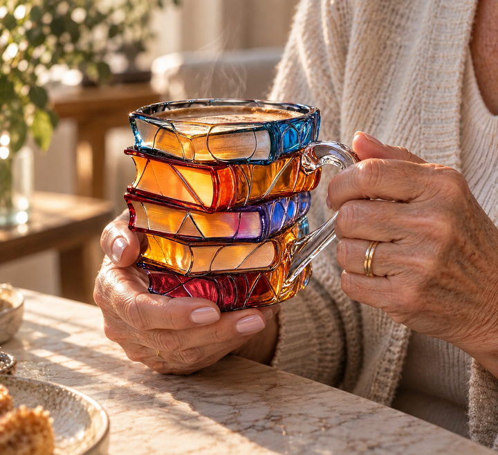 Tasse Unique en 3D Fait Main pour les Passionnés de Lecture