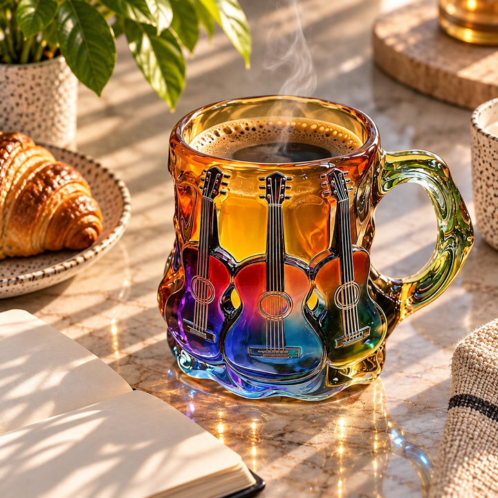 Tasse Artisanale avec Artwork de Guitare 3D