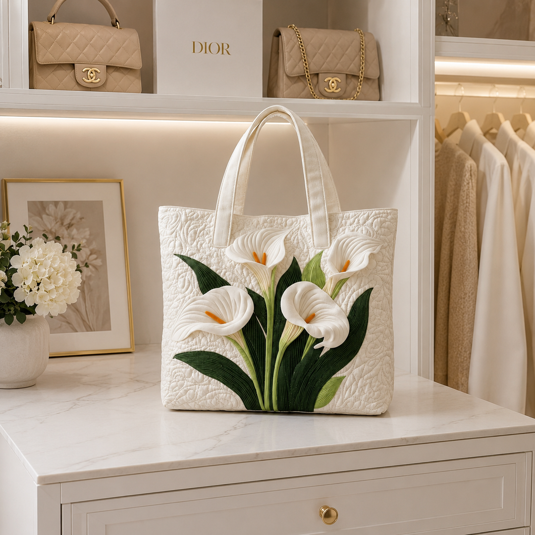 Sac fourre-tout matelassé - Lys Calla Blanc