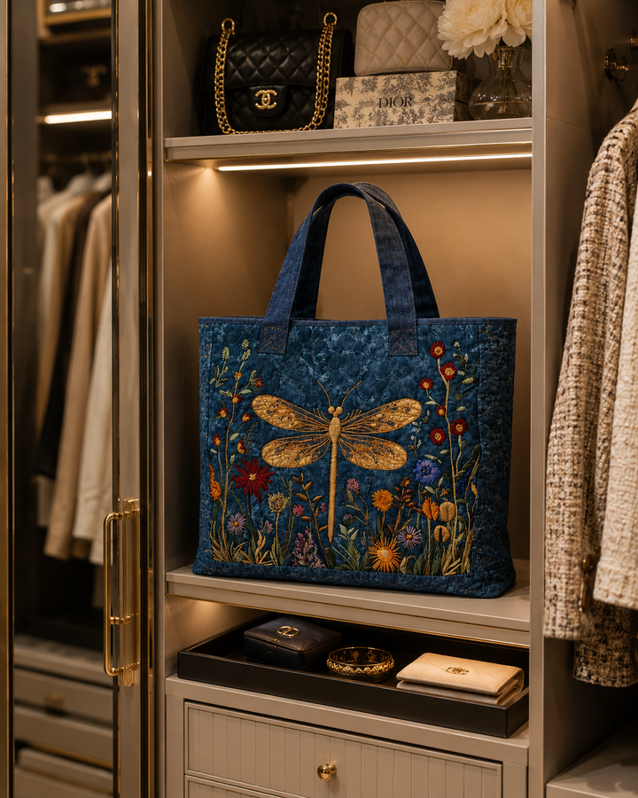 Sac fourre-tout matelassé - Libellule dorée