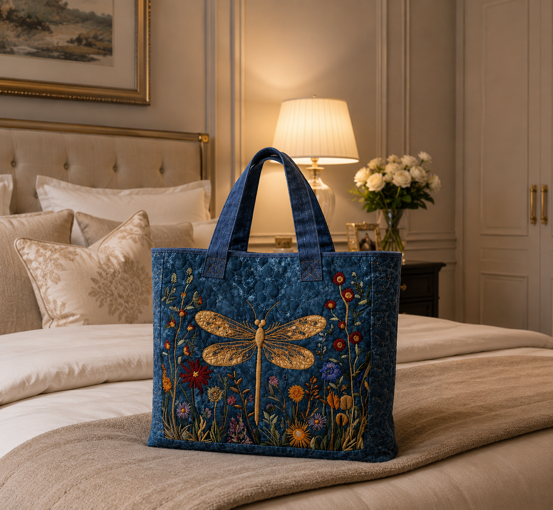 Sac fourre-tout matelassé - Libellule dorée