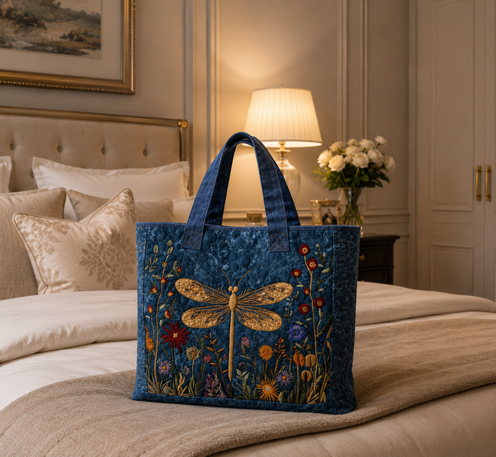 Sac fourre-tout matelassé - Libellule dorée