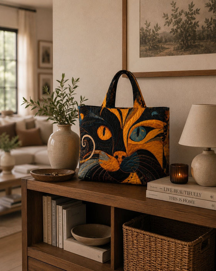 Sac fourre-tout matelassé - Chat mystique