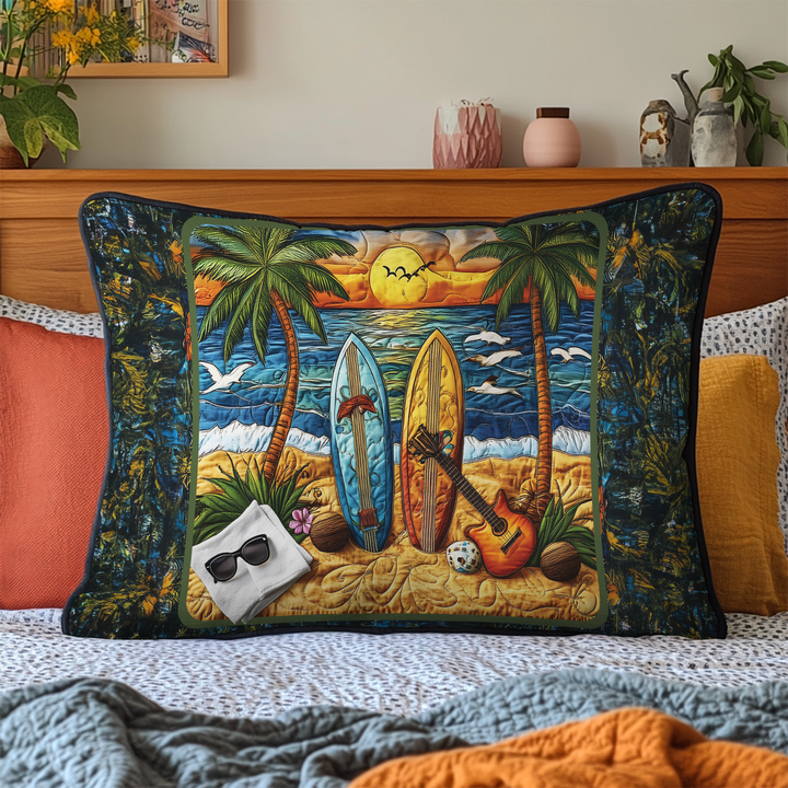 Housse de Coussin en Coton Matelassé Aventure