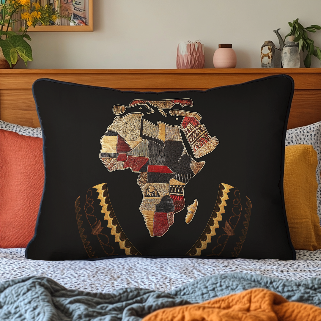 Housse de coussin matelassée Essence Africaine
