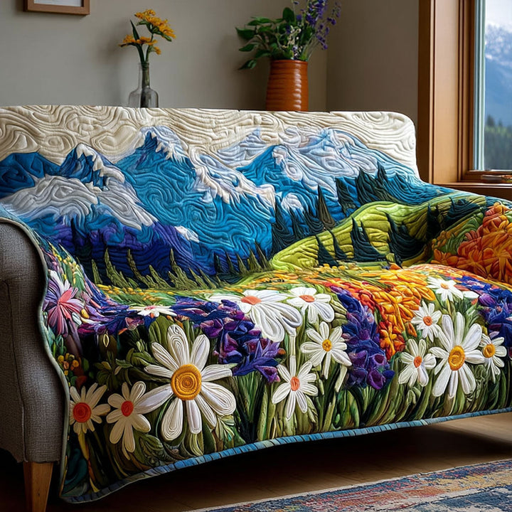 Housse de canapé matelassée en prairie alpine