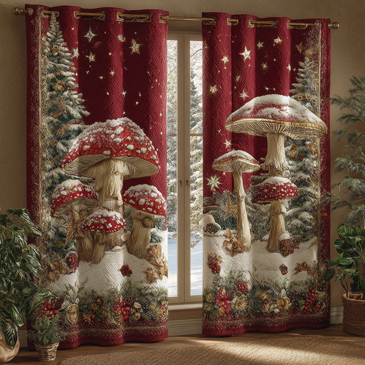 Rideaux Matelassés Amanita Champignon Neige NCU0HH1488