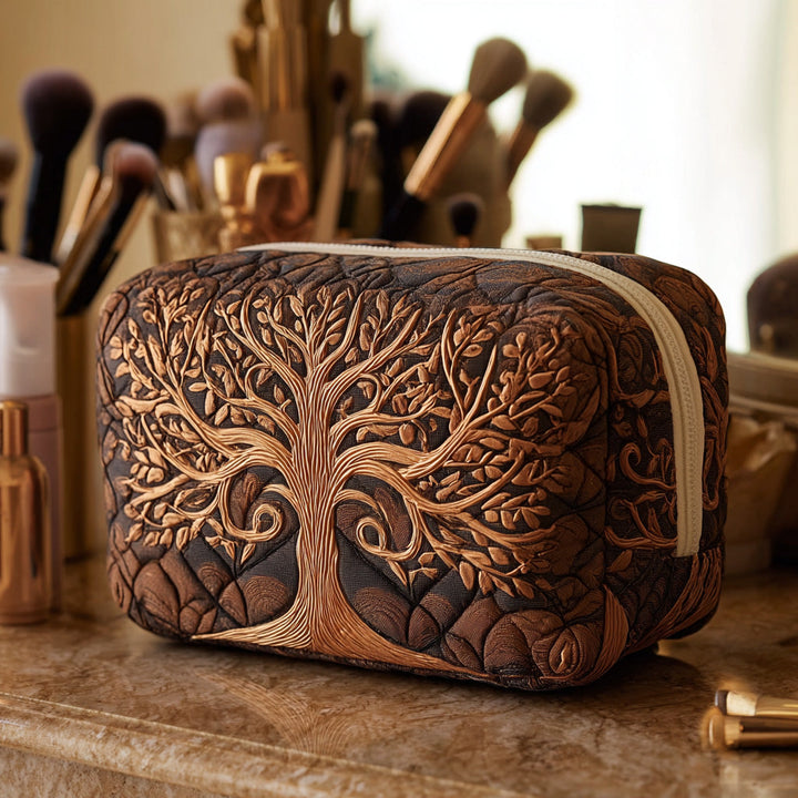 Trousse de Maquillage Matelassée Arbre Ancestral