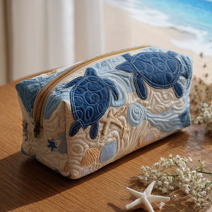 Trousse de maquillage matelassée Aqua Shell