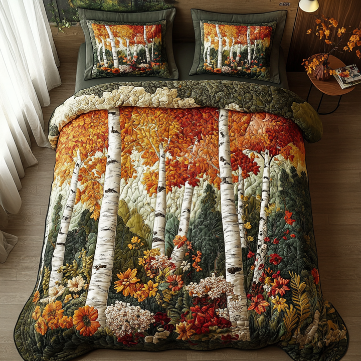 Ensemble de Literie Matelassé 3 Pièces Forêt