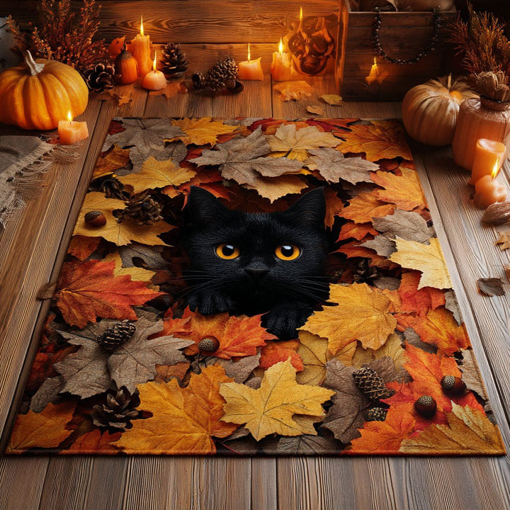 Tapis Chat aux Feuilles d’Automne NCU0TD732