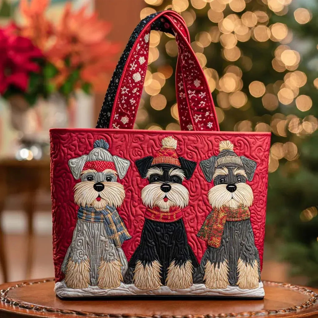 Sac fourre-tout matelassé - Trio de Schnauzers