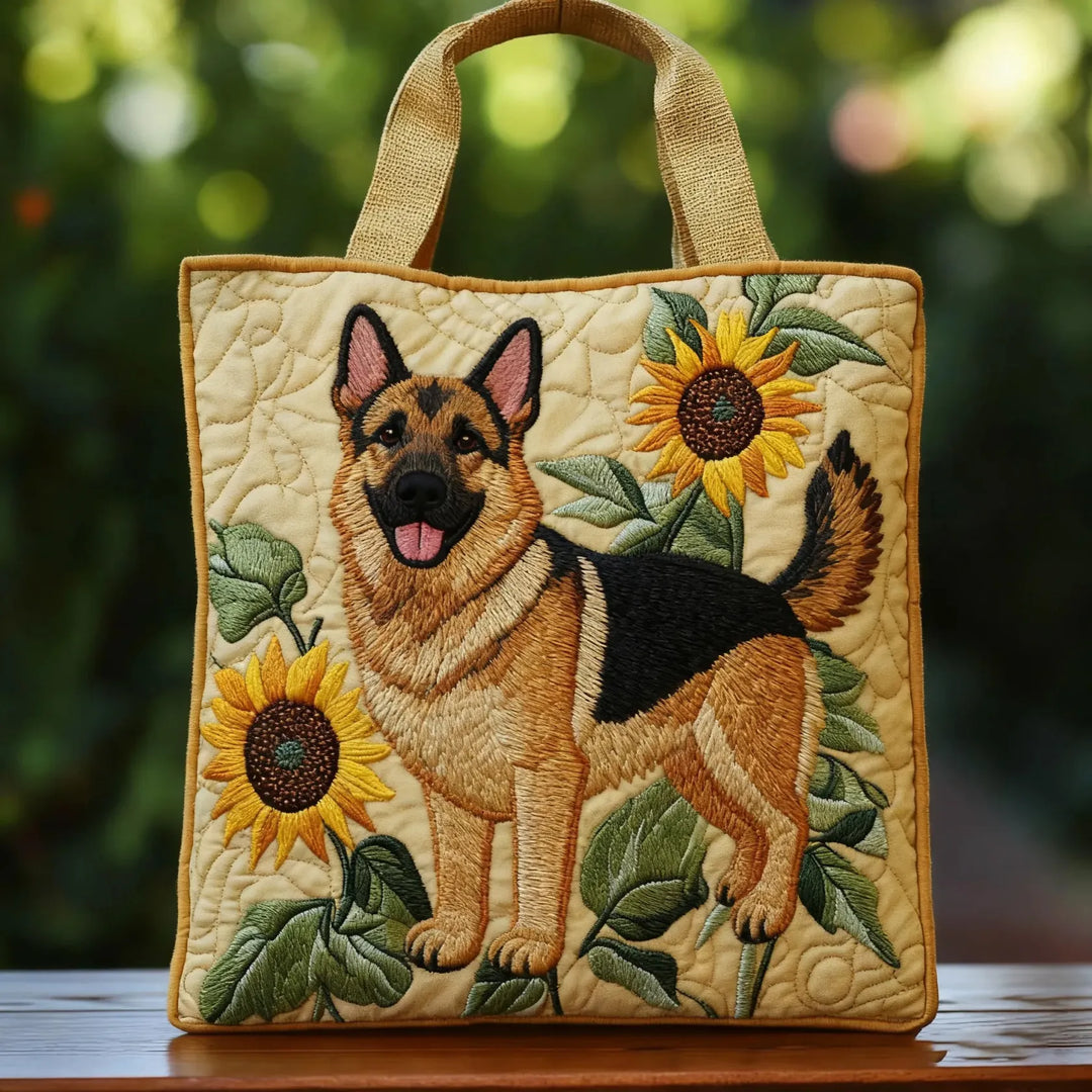 Sac fourre-tout matelassé - Berger Allemand floral
