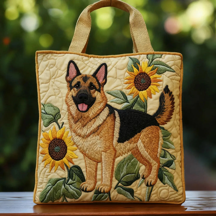 Sac fourre-tout matelassé - Berger Allemand floral