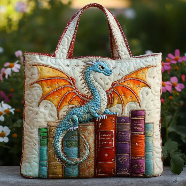 Sac fourre-tout matelassé - Gardien de livre Dragon Émeraude