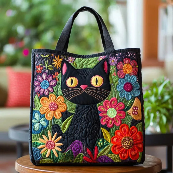 Sac fourre-tout matelassé - Chat Noir Enchanté