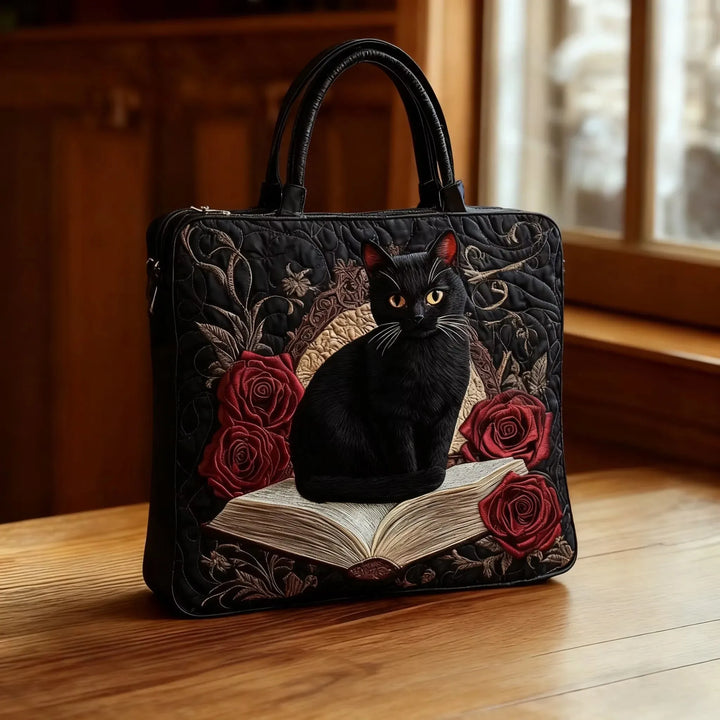 Sac Cabas Matelassé - Chat Noir sur Livres