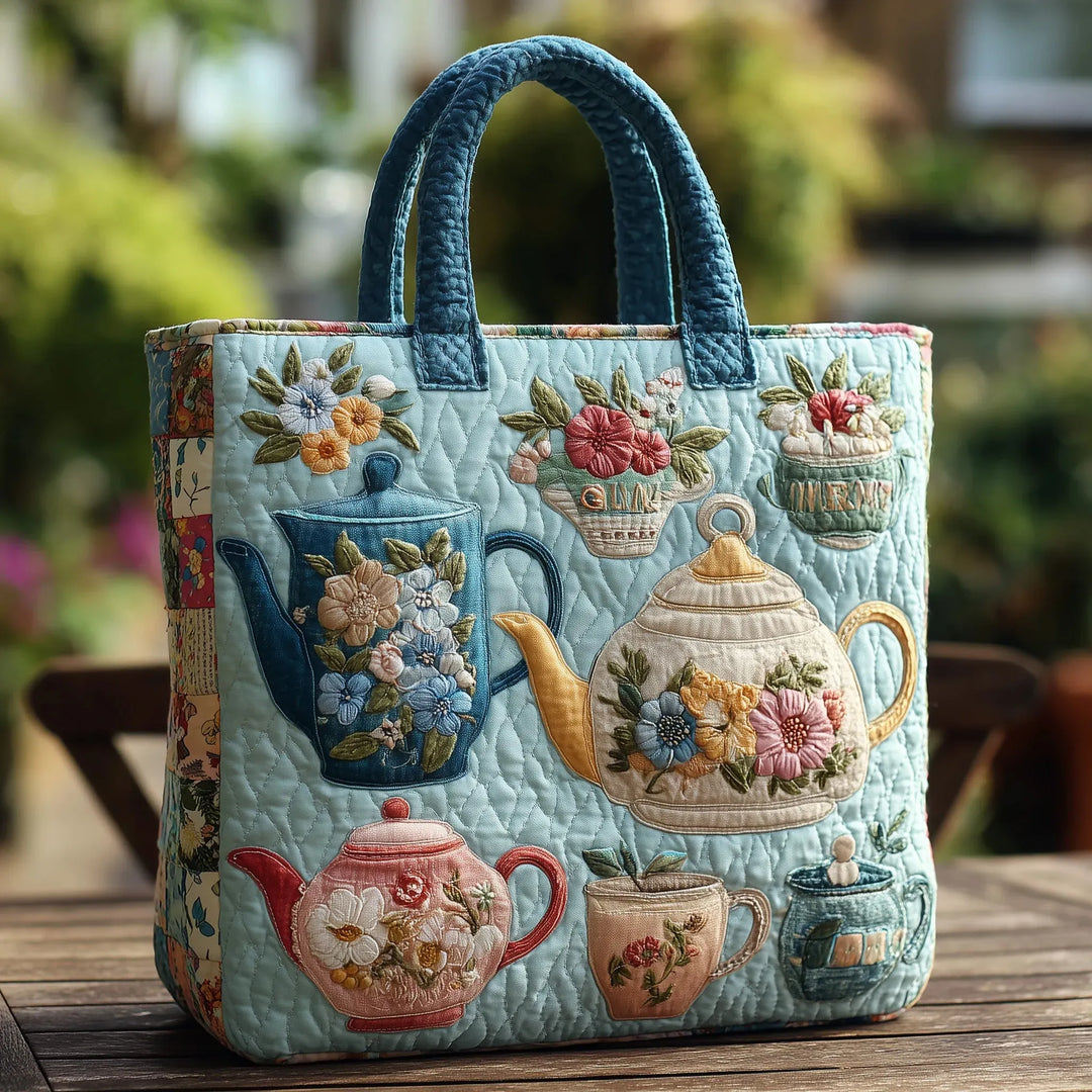 Sac fourre-tout matelassé - Motif floral