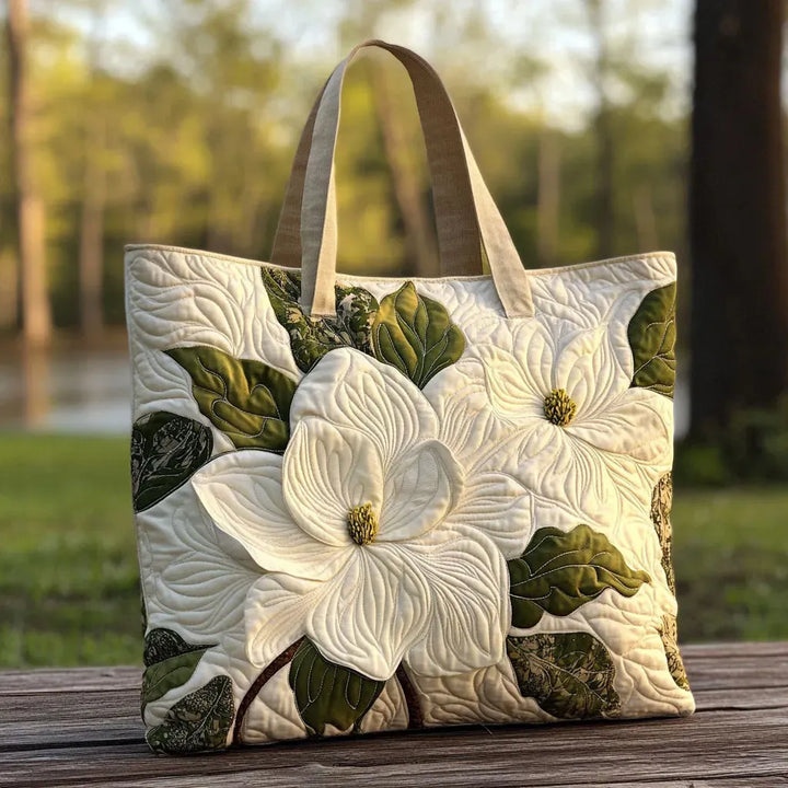 Sac fourre-tout matelassé - Lys blancs élégants