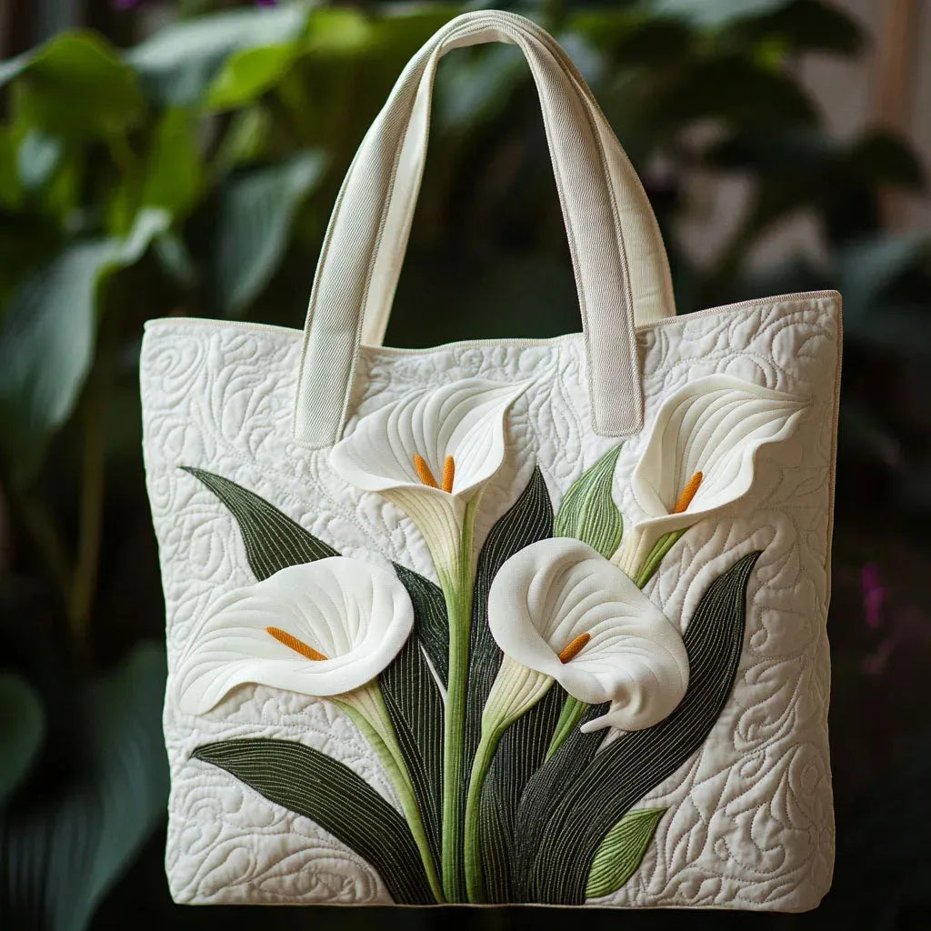 Sac fourre-tout matelassé - Lys Calla Blanc