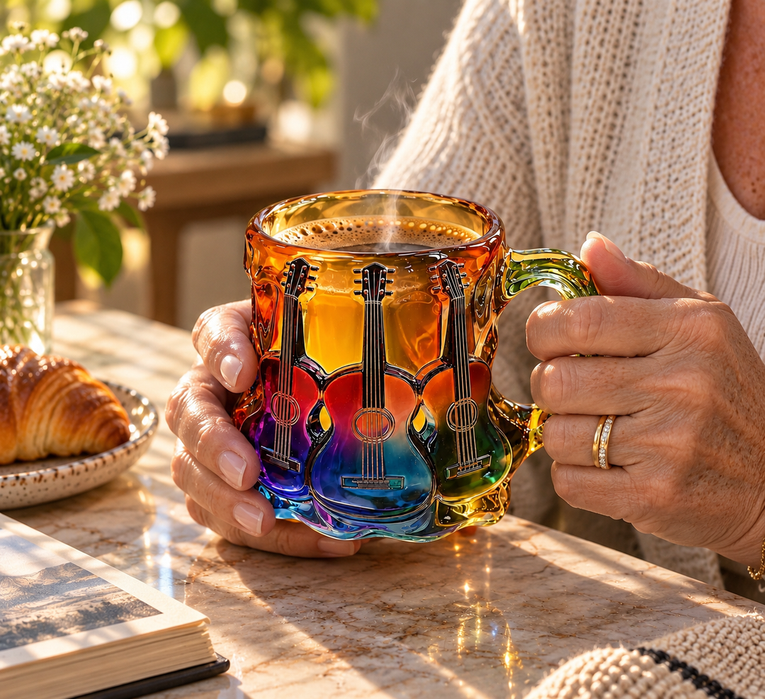 Tasse Artisanale avec Artwork de Guitare 3D