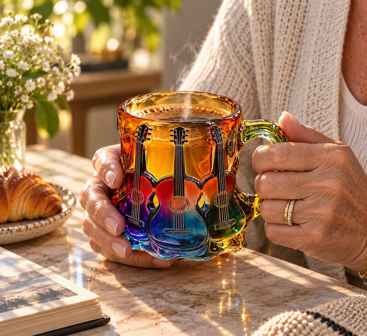 Tasse Artisanale avec Artwork de Guitare 3D