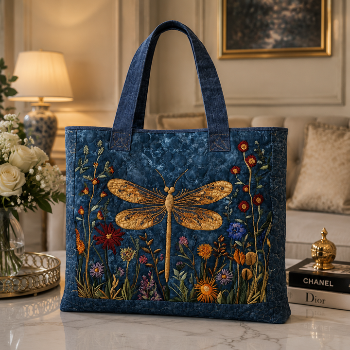 Sac fourre-tout matelassé - Libellule dorée