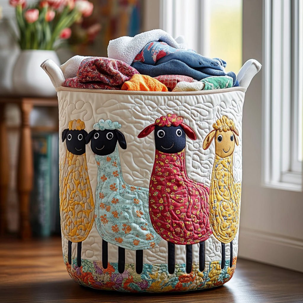 Panier à linge matelassé en forme de mouton NCU0QN029