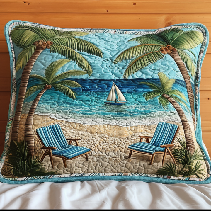 Housse de Coussin Matelassée Souvenirs de Plage NCU0NT6417
