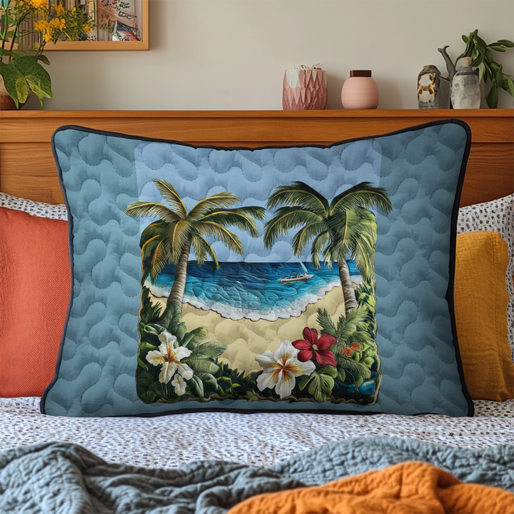 Housse de Coussin Matelassée en Bord de Mer NCU0DK6356