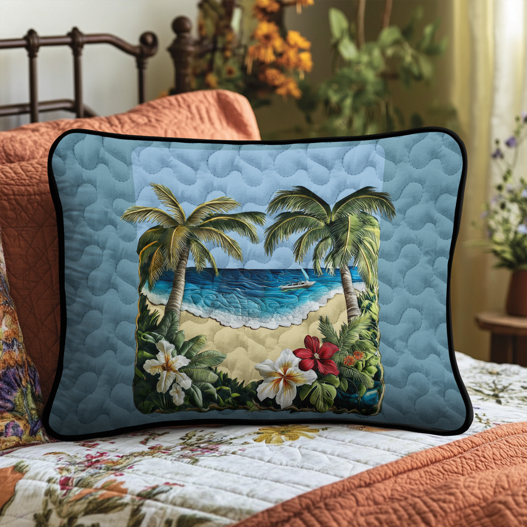 Housse de Coussin Matelassée en Bord de Mer NCU0DK6356