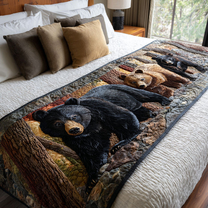 Couverture de lit matelassée Bear Haven