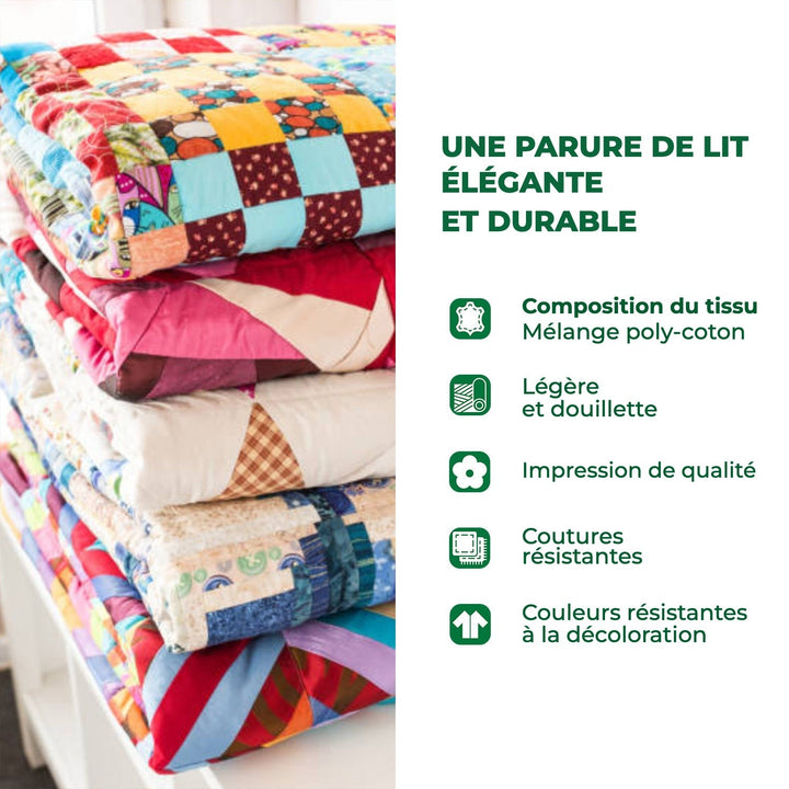Ensemble de literie matelassé 3 pièces bord de mer