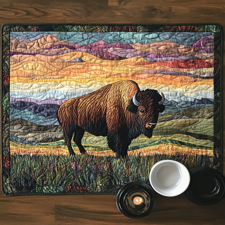 Nappe en Tissu Matelassé Aventure Bison NCU0VH4709