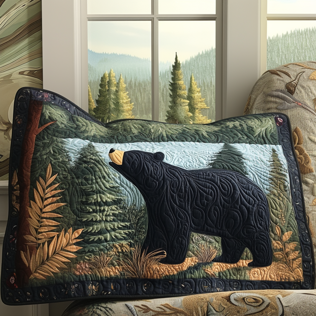Taie d'oreiller en patchwork Black Bear Pines NCU0DV6345