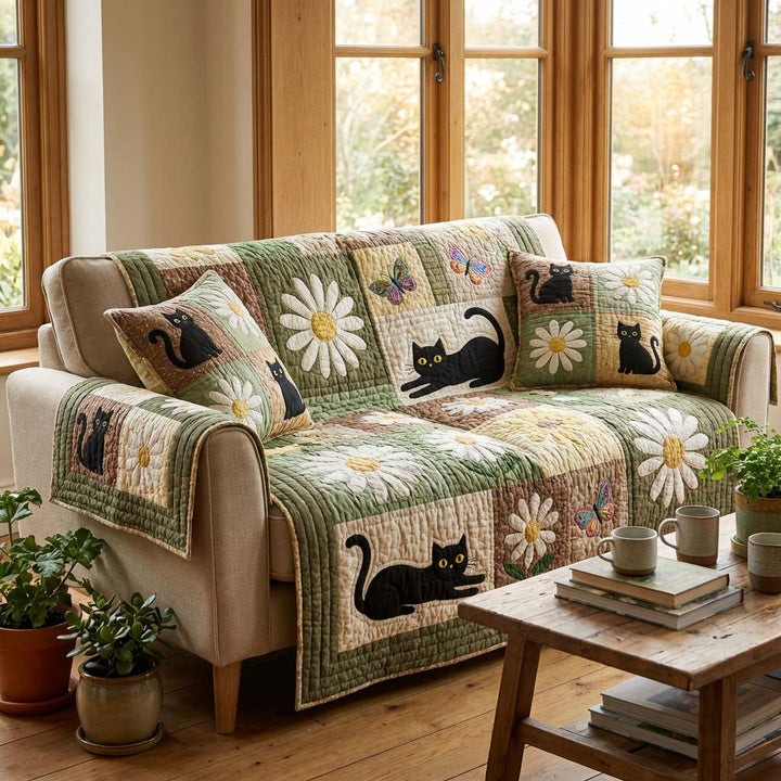 Housse de Canapé Matelassée Bloom Cat Harmony