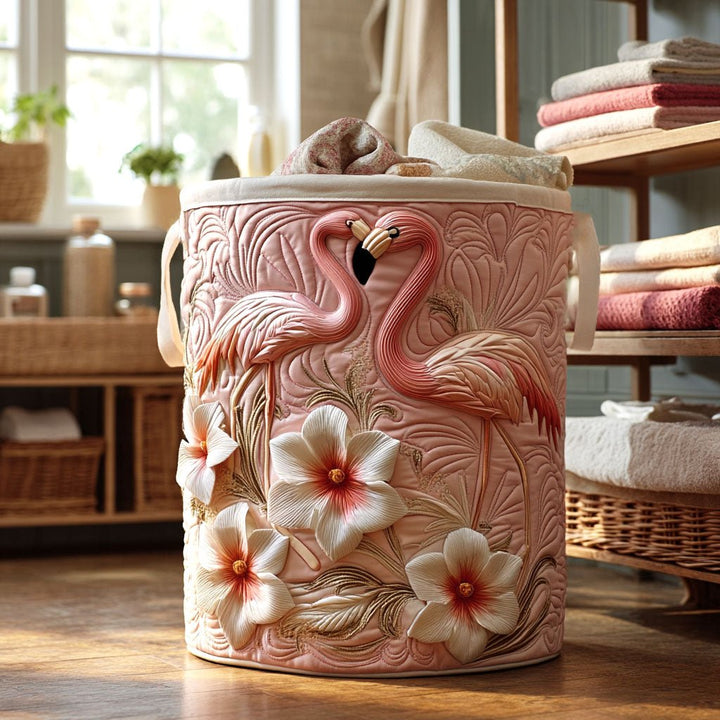 Panier à linge matelassé Bloom Flamant NCU0NTV170
