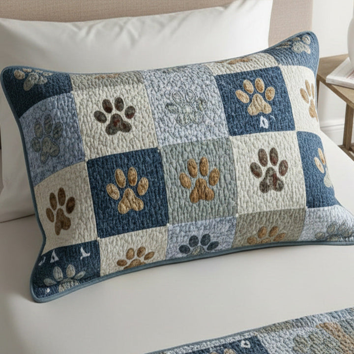 Housse de Coussin Matelassée Blue Meadow Paws NCU0NT11676