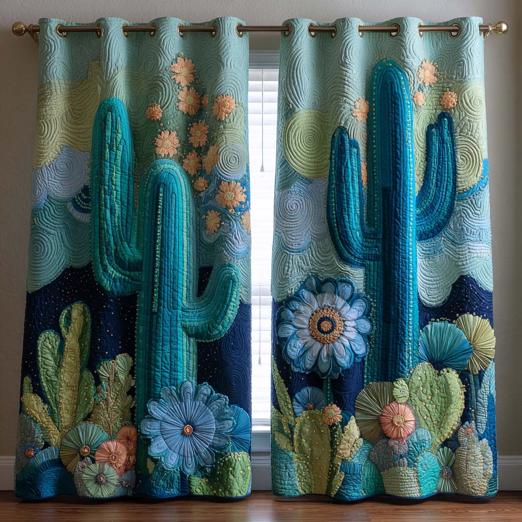 Rideaux Matelassés Blue Desert Blossoms NCU0XD2005