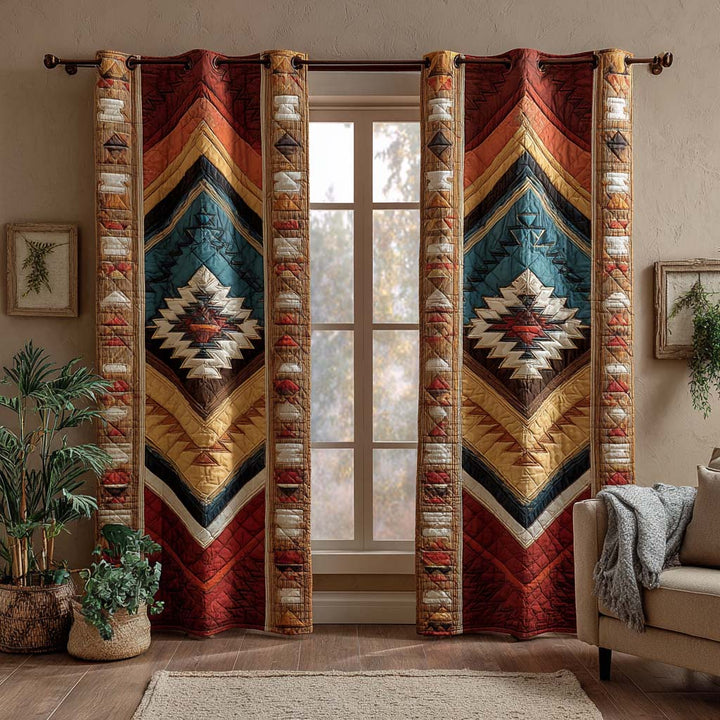 Rideaux Matelassés Tribaux Blue Mesa NCU0XD1877