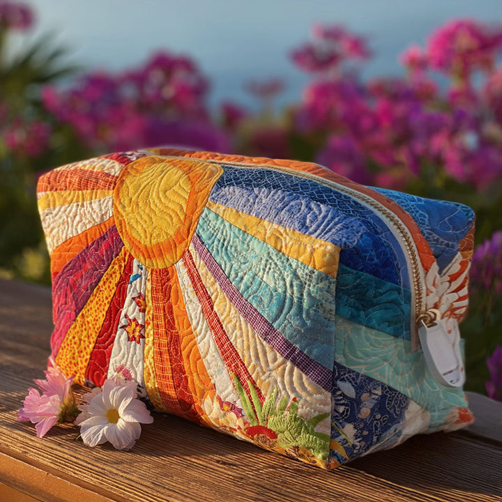 Trousse de Maquillage Matelassée Boho Rays
