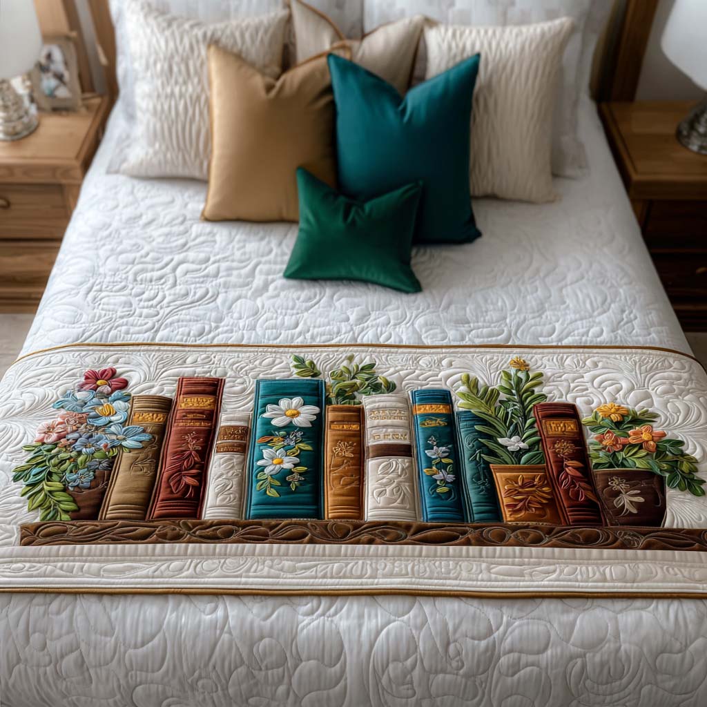 Couverture de Lit Matelassée Rêves de Bibliophile