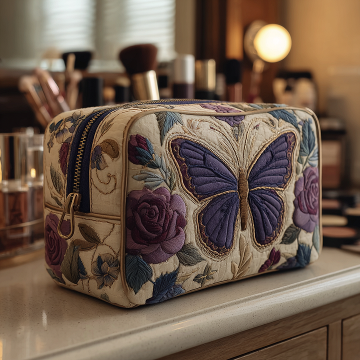 Trousse de Maquillage Matelassée Butterfly Bloom