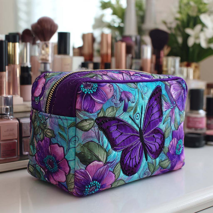 Trousse de maquillage matelassée Butterfly Bloom